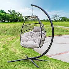 Amazon Com Barton Outdoor Hanging Egg Chair Swing Lounge Chair Uv Resistant Soft Deep Cushion Backyard Relax In 2020 Swinging Chair Egg Swing Chair Hanging Egg Chair