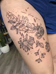 Maybe you would like to learn more about one of these? Skeleton Hand With Wilted Flowers Psychic Seas Tattoo Facebook
