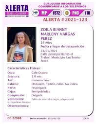 Nacional #AlertaIzabelClaudina #NiUnaMasNiUnaMenos 👉 Si alguien tiene el  conocimiento de donde podría encontrarse ZOILA BIANNY MARLENY VARGAS PEREZ,  favor contacte al 1572 o al 110. Son momentos difíciles, especialmente para  las mujeres.