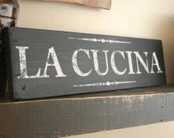 Italian Kitchen Decor La Cucina Kitchen Sign Kitchen Kitchen Decoration Hand Painted On Reclai Italian Kitchen Decor Country Kitchen Decor Kitchen Decor Signs