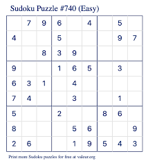 This site contains hundreds of sudoku puzzles in printable pdf and html format. Free Printable Easy Sudoku With The Answer 740