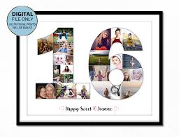 Birthday Gift Ideas Daughter 16 Sixteen Birthday Gift Photo Collage 16th Birthday Gift For Her 16 Gift For Daughter 16th Birthday Gift Ideas 16 Number Photo Collage Birthday Gift Photo 16th Birthday Gifts Birthday Diy Gifts Bestfriend