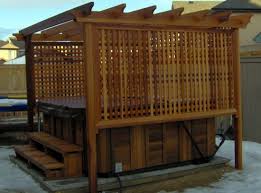 The added physical benefits of soaking in a hot tub are that you can sleep better, your skin gets a healthy glow, and minor body aches and. Hot Tub Enclosures Patio Calgary By T T Woodworks Ltd Houzz