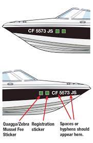 Display of numbers and stickers registration stickers must be securely affixed three inches aft of, and in line with, the registration numbers. Displaying The Registration Number And Validation Decals