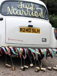Wedding Diy Make Your Own Wedding Car Tin Cans Wedding Car Decorations Wedding Car Car Decor