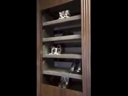 Perfect for all those flips flops and similarly to a shoe wheel, a carousel shoe rack will store up to 24 pairs of shoes. Rotating Shoe Shelves Shoeselect Tm Closet Storage Systems Youtube