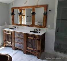 We give our drawers a natural finish so you can see what they're. Barn Door And Weathered Dark Wood Rustic Bathroom Vanities Wood Bathroom Vanity Dark Wood Vanity Bathroom