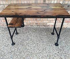 Mbqq furniture h shape table legs. Reclaimed Wood Desk Table Rustic Solid Oak W 28 Black Iron Pipe Legs Driftwood Furnitures