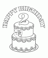 2nd Birthday Cake Coloring Page For Kids Holiday Coloring Pages Printables Free Wu Birthday Coloring Pages Happy Birthday Coloring Pages Free Birthday Stuff
