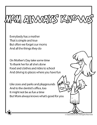 Mothers Day Kids Poems Mother S Day Kids Poem Mom Always Knows Peg It Board Bentornato A Scuola Scuola Inglese