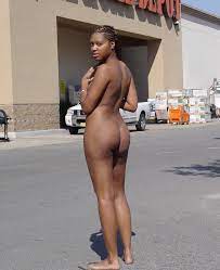 Black nude in public