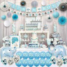 Amazon Com 143 Pieces Blue Elephant Baby Shower Decorations For B Elephant Baby Shower Decorations Baby Shower Decorations For Boys Baby Shower Party Supplies