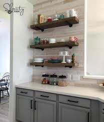 Anyways after all those issues (plus a few more) we finally were able to finish these diy kitchen floating shelves!! Diy Floating Shelves With Pipe Shanty 2 Chic