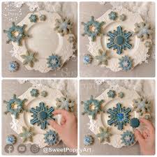 poppy sugar artist on instagram snowflakes 收涎餅乾 糖霜曲奇 糖霜餅乾 雪花 雪花餅乾 snowflakecookies 雪の華 poppy art art decor cookie art