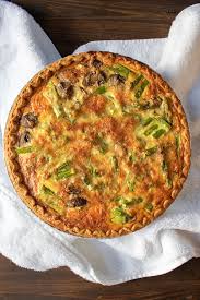 Easy Quiche Recipe Asparagus Mushroom And Cheddar Quiche 4 Quiche Recipes Quiche Recipes Easy Asparagus Quiche Recipes