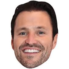 Mark Wright (Stubble) Celebrity Mask, Flat Card Face, Fancy Dress Mask