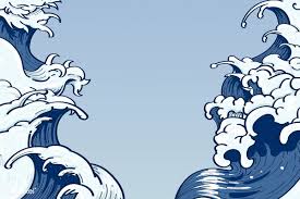 Download Premium Vector Of Blue Japanese Wave Background Vector 843101 Japanese Waves Japanese Drawings Waves Background