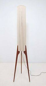 Vintage Mid 60s Danish Modern Teak Wood Tripod Floor Lamp Relst Mid Century Lamp 1960s Interior Design Mid Century Decor