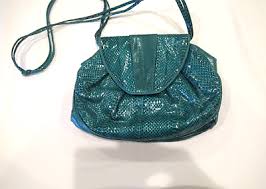 Neiman Marcus teal green snakeskin purse, c. 1990s