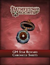Pathfinder Society Gm Star Reward Chronicle Sheets Pdf