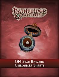 pathfinder society gm star reward chronicle sheets pdf