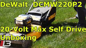 Highly effective brushless motor and (2) 20v. Dewalt 21 5 In 20 Volt Max Cordless Battery Self Propelled Lawnmower Dcmwsp244u2 Unboxing Youtube