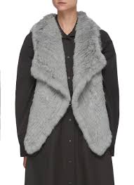 Check spelling or type a new query. Yves Salomon Knitted Rabbit Fur Vest In Grey Modesens