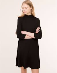 Plain High Collar Dress Dresses Woman Pull Bear United Kingdom High Collar Dress Womens Dresses Dresses