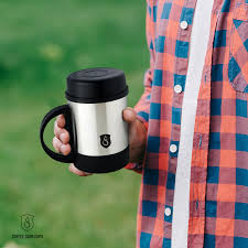 Coffee cup with handle and lid is a great outdoor. Stainless Steel Travel Mug With Lid Personalised Coffee Cups Coffee Snob Cups