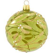 Katherine's collection glass baby elephant ornament blue or green. Mistletoe On Green Glass Transparent Ornament 9 99 Ornaments Bronners Christmas Store Christmas Ornaments