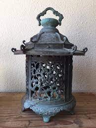 Antique Tsuridoro Japan Buddhist Temple Lamp 1900s Japanese Garden Lantern Japanese Hanging Bronze Lamp T Hanging Lanterns Japanese Garden Lanterns Bronze Lamp