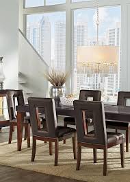 Coordinating Side Chairs Upholstered In Supple Easy To Clean Ultrahyde Fabric In Chocolate Brow Dining Room Sets Table And Chair Sets Dining Room Table Chairs