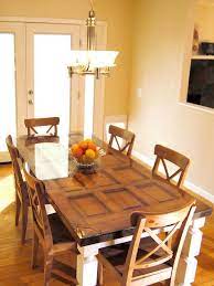 Walnut burl deco dining suite c. How To Build A Dining Table From An Old Door And Posts Diy Dining Room Diy Dining Old Doors Ideas