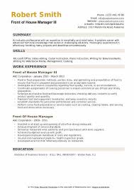 The front of house manager is also responsible for making sure the restaurant is profitable, in line with the objectives set by the management team. Front Of House Manager Resume Samples Qwikresume