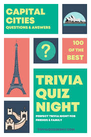 When it comes to geography trivia questions, you need to not only have a good vision of a world map embedded in your brain, but also have accrued all sorts of facts throughout your life. 100 Capital Cities Quiz Questions And Answers Trivia Quiz Night In 2021 Geography Quiz History Quiz Questions History Quiz