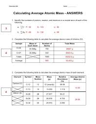 Ask questions about your assignment. Calculating Average Atomic Mass Wc Miller Collegiate