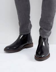 Zign Smart Leather Chelsea Boots In Black Black Leather