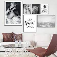 This can be found in the feathers in one corner and woven baskets in the other. Nordic Canvas Painting Black White Figure Lady Wall Art Print Poster Modern Minimalism Living Room Bedroom Home Decor Painting Painting Calligraphy Aliexpress