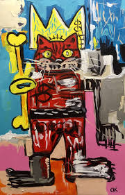 Choose how big you want this framed art to be. Red Cat In A Crown King Troy Inspired By Jean Michel Basquiat Expressionist Artist Art For Sale Painting By Olga Koval Saatchi Art