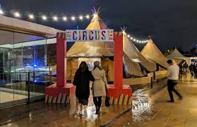 Take a break from the cold and step into a magical circus themed tent and make yourself. Happening London Circus Bar South Bank Popup