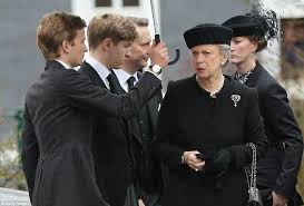 Princess Benedikte And One Of Her Daughters Princess Nathalie Attend The Funeral Of Prince Richard Princess Marie Of Denmark Danish Royals Danish Royal Family
