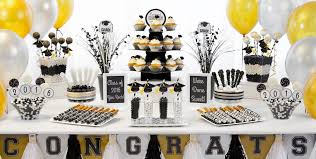 Black And Gold Graduation Decorations Black Gold Silver Graduation Party Supplies Party City Graduation Party Decor Graduation Party Desserts Graduation Party Table