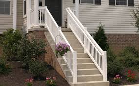 Aluminum stair railings are often used outside for entrance steps and decks. Ada Aluminum Handrail Superior Plastic Products Inc