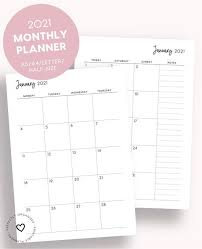 Vertical weekly planner page options: Printable 2021 Month On 2 Pages 2021 Monthly Planner 2021 Etsy Free Printable Monthly Planner 2021 Monthly Planner Monthly Planner