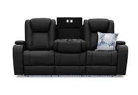 3 seater lounge with chaise and recliner. Black Optimus Leather Look 3 Seater Sofa Amart Furniture