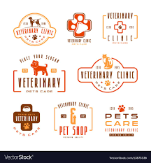 Set Of Veterinary Clinic Labels Color Print On White Background Download A Free Preview Or High Quality Adobe Illustrator Veterinary Clinic Veterinary Clinic