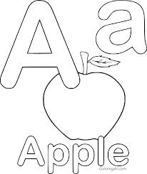 Apple and smiling worm coloring page to color, print and download for free along with bunch of favorite apple coloring page for kids. Letter A And An Apple Coloring Page Coloringall