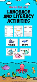 Fun and vibrant for the kickoff to our ocean week! Under The Sea Language Literacy Activities Pack For Prek And Kindergarten Under The Sea Preschool Language Arts Literacy Activities