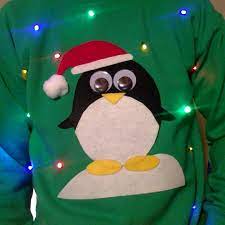Light Up Ugly Christmas Sweater Light Up Ugly Christmas Sweater Penguin Also Available In Etsy