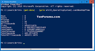 Wmic path win32_operatingsystem get lastbootuptime. Find System Uptime In Windows 10 Tutorials